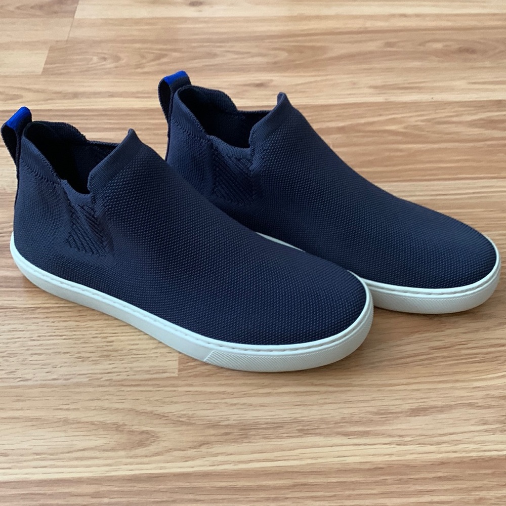 Rothy’s “The Chelsea” high top sneakers in navy blue. Size- Women’s 8.5